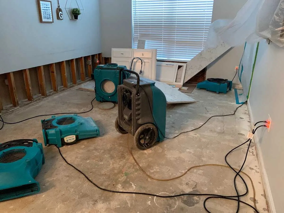 Dehumidifier in flood-cut room for Water Extraction & Removal in Lake Barrington